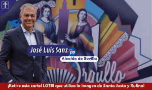 cartel ayuntamiento sevilla con simbologia homosexual