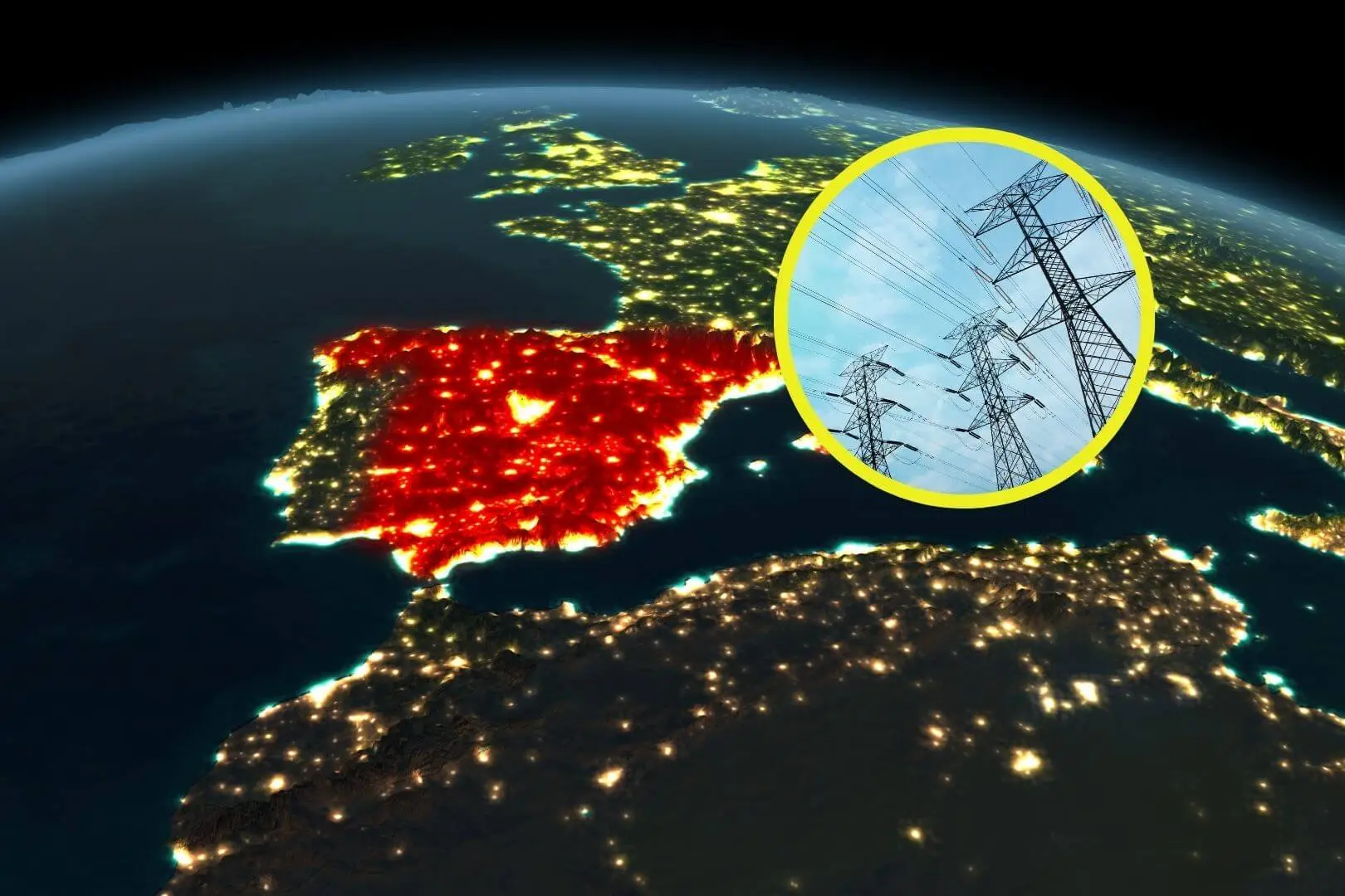 colapso de la red eléctrica en España