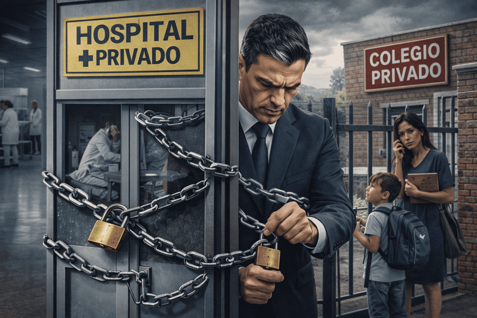 destrucción educación y sanidad privada