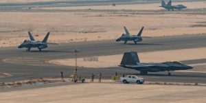 aviones en una base americana en medio oriente