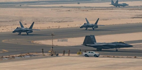 aviones en una base americana en medio oriente
