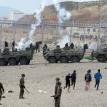 Vehículos acorazados del Ejército de Tierra español desplegados en maniobras de defensa táctica en la plaza de soberanía de Ceuta