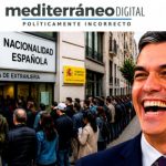 inmigrantes pidiendo la regularizacion mientras sanchez se ríe