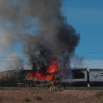 tren incendiado